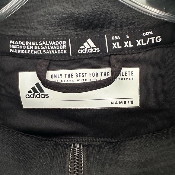 EUC adidas Men's Athletics Team Issue 1/4 Zip Long Sleeve XL Black Melange - Picture 4 of 9